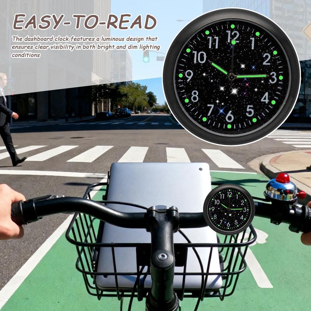 Car Clock Luminous Vintage Quartz Watch Decor Small Clock With Clip And Sticker For Car Dashboard Motorcycle Vehicle Interior
