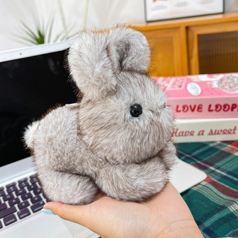 Decoration Plush Bow Rabbit Keychain Plush Material Bunny Bag Pendant Stuffed Keychain  Couple