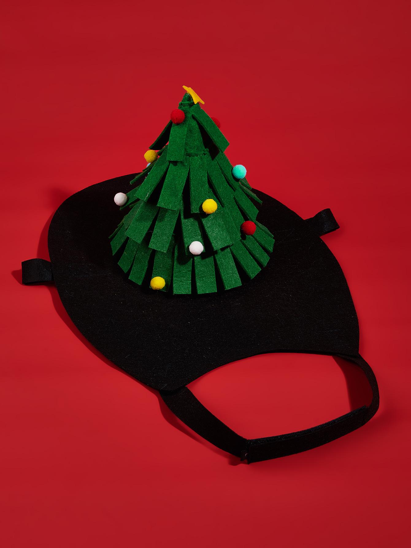 

Pet Costume Dogs Christmas Tree Cosplay Clothes with Hairball for Christmas Party Photography props Cos M зелений