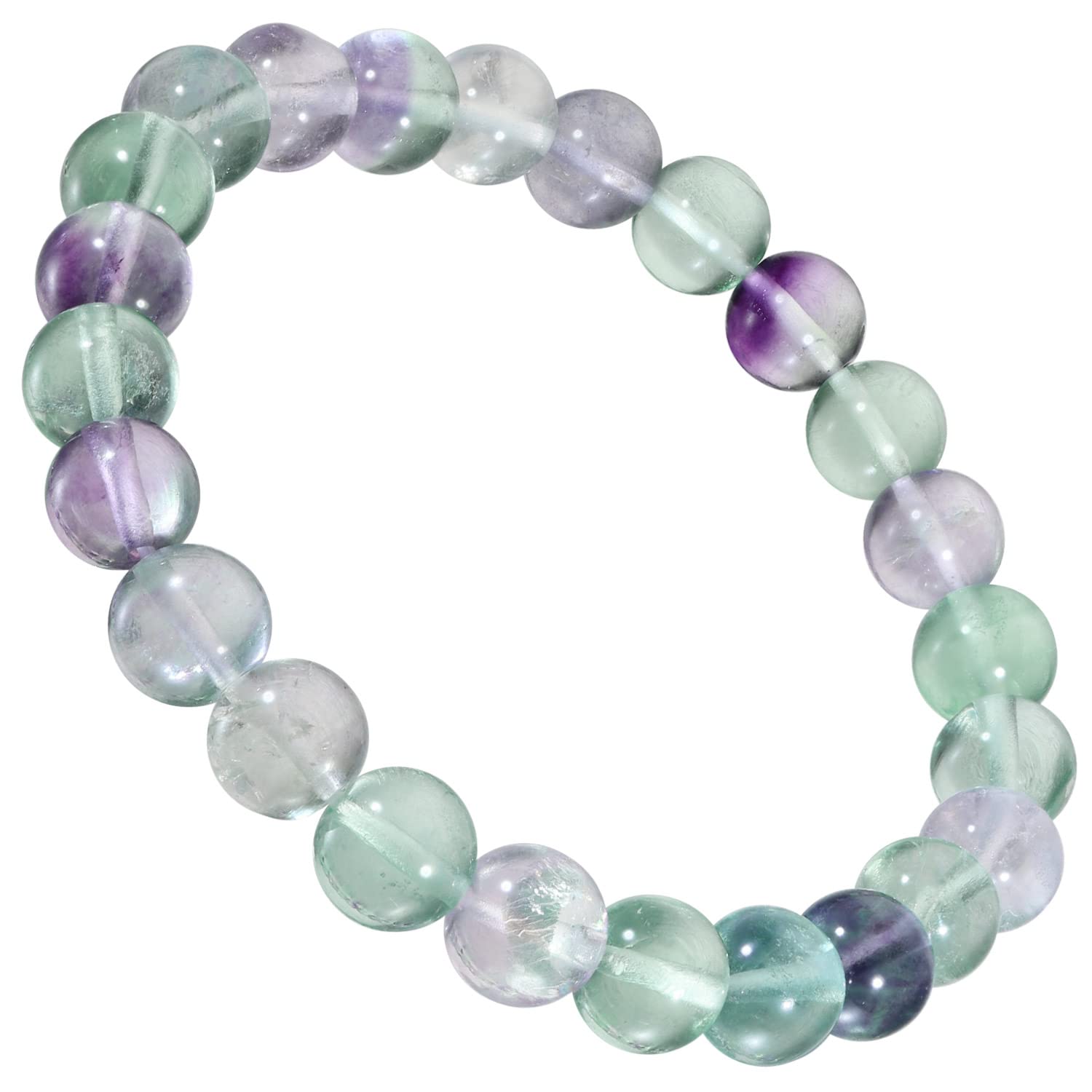

Gin no Fluorite Bracelet 8mm Size Natural Stone Power Stone Bracelet Prayer Beads Green Purple Green Purple [Shinjuku Kura] 16~20.5cm S~LL зелений