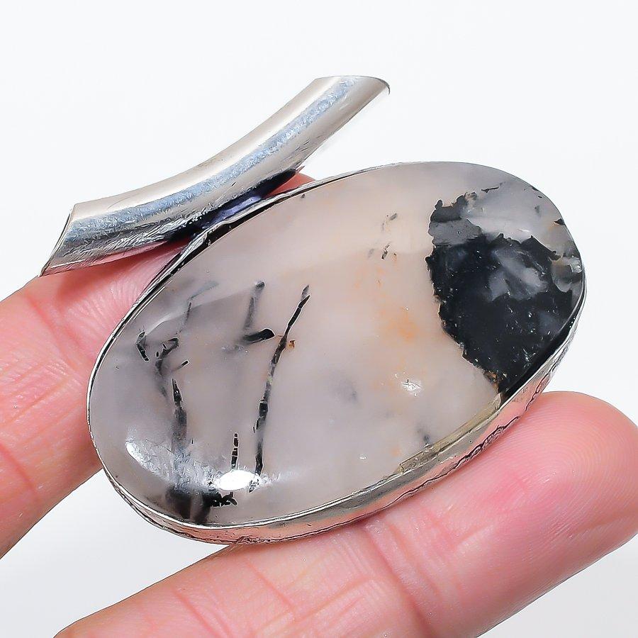 

Натуральный Агат Трубчатый Драгоценный Камень 925 Стерлинговое Серебро Ювелирная Подвеска 1,58 u5n48