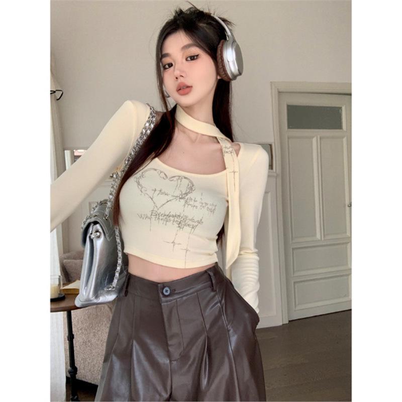 

Американский милый пикантный топ-халтер с сердечком любви - Женский утягивающий базовый слой для весны для джазового танца Medium жёлтый/кремовый