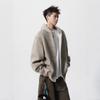 Pasiasty Sweter Kardigan Męski Jesienny High Street Para z Kapturem Kurtka Sportowa Leniwy Styl Kurtka Casual