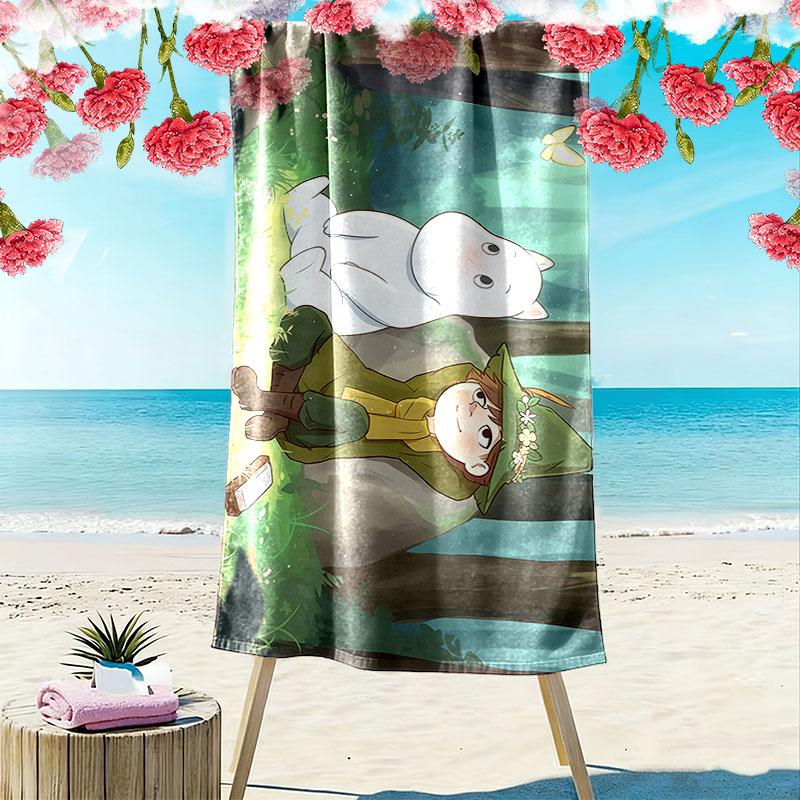 Snufkin Art Print Beach Towel, Large Soft Quick Dry Towel for Beach Camping Swimming
