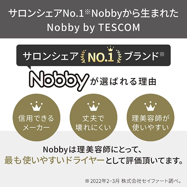 TESCOM Professional Protect Ion Lightweight Hair Dryer NIB400A with Easy-Disconnect Plug Nobby by TESCOM Nobby Smoky Gray NIB400A-H