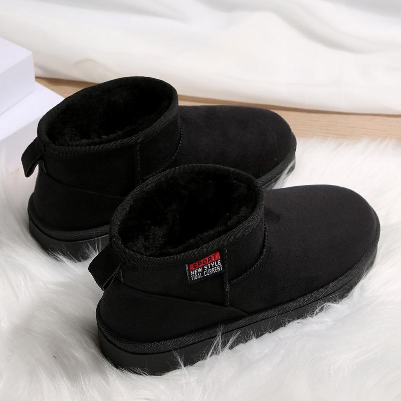 fashion 2024 new winter women's boots round toe solid color suede flat bottom short fashion boots