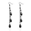 Vintage Halloween Earrings Minimalist Black Crystal Blood Drop Fringe Dangle Goth Jewelry For Women Men Elegant Party Accessory
