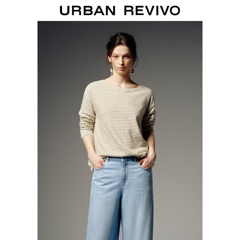 UR2026 Women s Striped Casual T-shirt L