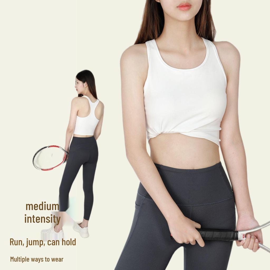 One-Piece Sports Bra with Shock-Absorbing Pads - Pilates & Fitness Vest