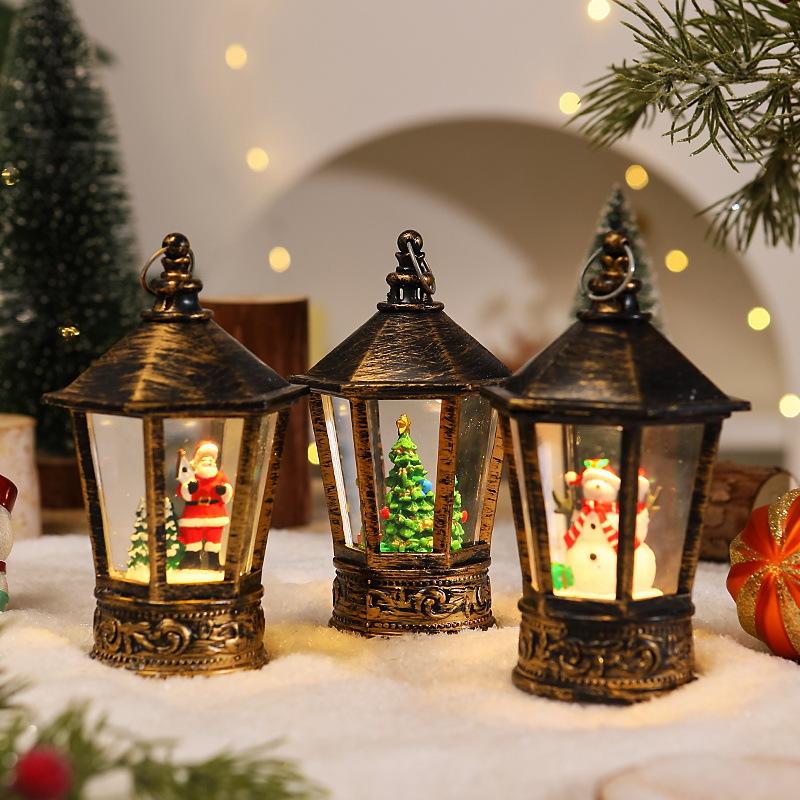 Christmas Decoration Retro Mailbox Small Wind Lamp LED Christmas Night Light Christmas Gift Ornaments Window Accessories