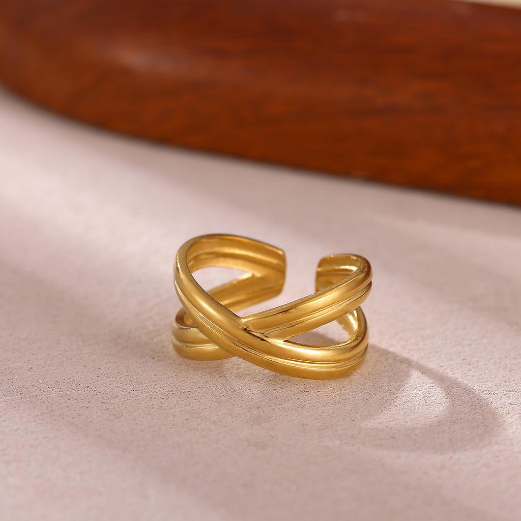 Minimalist Symmetries Rings For Women Gold Color Anillos Infinite Geometry Stainless Steel Jewelry New Elegant Ring Party Gift