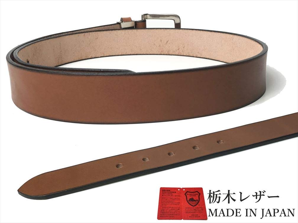 WING LEATHER Tochigi Leather Genuine Cowhide Made In Solid W003 Size Belt, Leather, Japan, Men's, Color, 35mm, Casual, (Dark Brown, M)