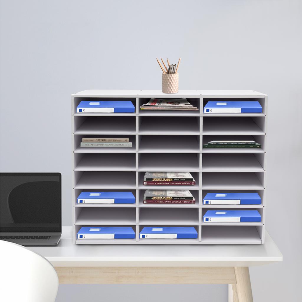 Storage Compartments, 24 Compartment Literature Organiser, Office Desk Organiser, Desktop File Holder,  Document Holder