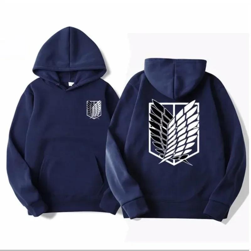 Attack on Titan Herre Hettegenser Anime Hettegensere Menn Kvinner Streetwear Pullover Harajuku Shingeki No Kyojin Hettegensere Genser Klær