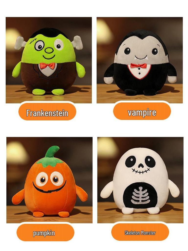 Lustiges Zombie-Kürbis-Plüschtier - Halloween-Geschenk