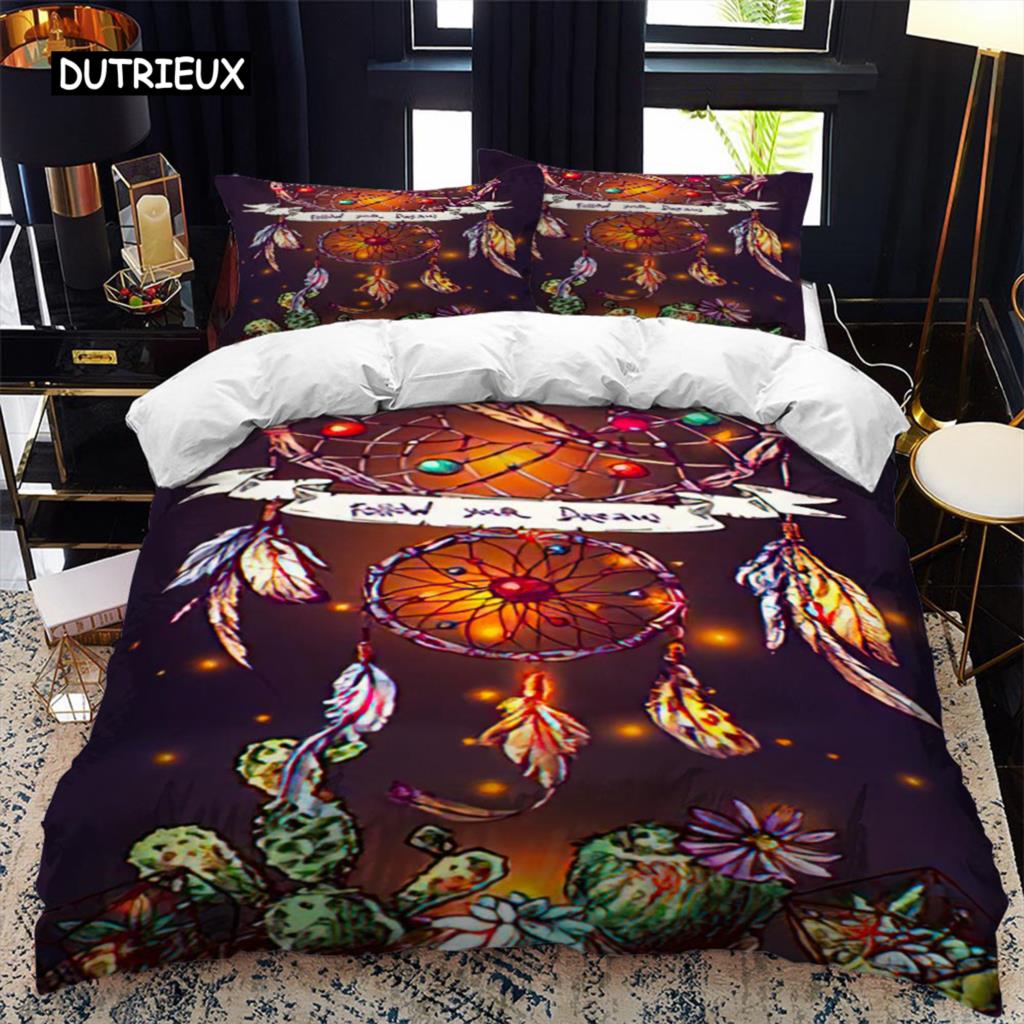 Set husă de plapumă Vânător de vise național Queen King Twin Full Size Husă plapumă Set de lenjerie de pat negru Husă de pilotă simplă din poliester