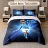 Custom Bedding Set Erling Haaland Pattern, Print Name Text 1 Duvet Cover Plus 2 Pillowcases Home Textile