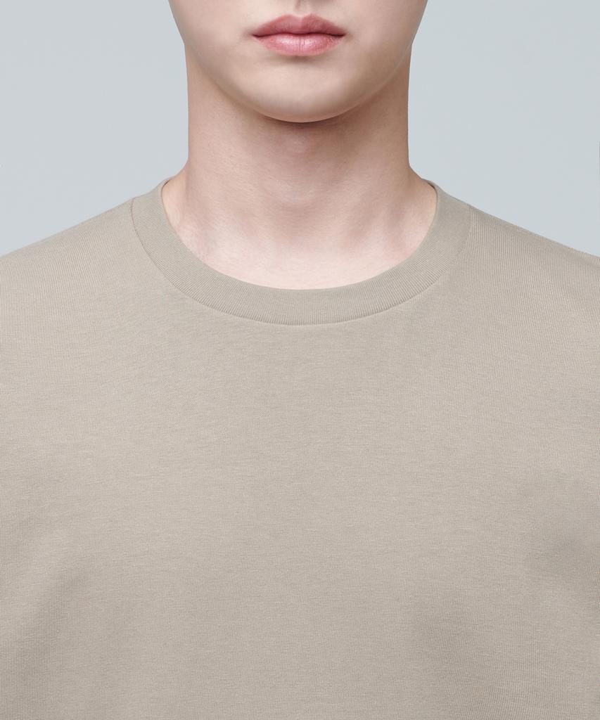 MUSINSA STANDARD Layered Crew Neck Long Sleeve T-Shirt_Long Length [Dusty Beige]