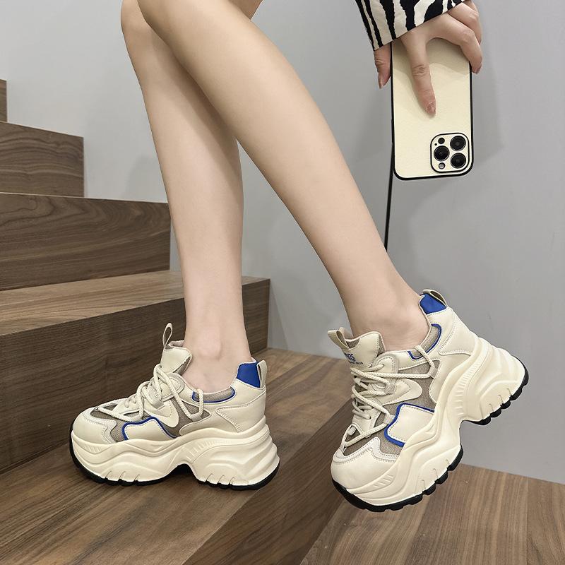 Inner Height Increase Dad Shoes Women's 2025 Spring New Versatile Sports and Leisure Shoes Special Small Size Small Platform Women's Shoes