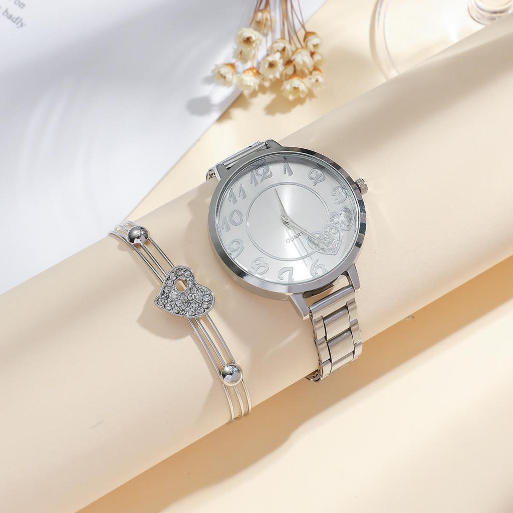 5-teiliges Damen Sommer Mode Stahlband Quarzuhren Set