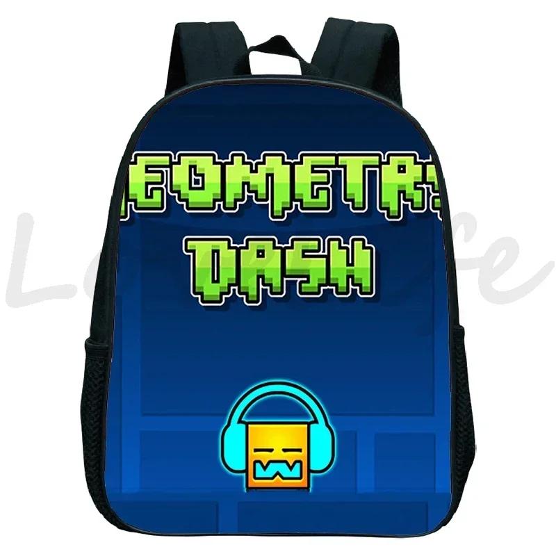 Zaino Kindergarten Geometry Dash Arrabbiato per Bambini e Bambine Zaino Anime Piccola Borsa da Libri Bambini Borse Scolastiche Cartoon Zaino per Bambini