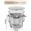 transparent large bucket, medium basin & large lid set