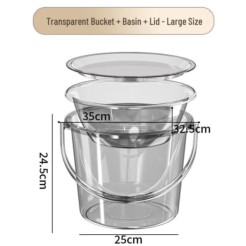 Transparent Plastic Fishing Bucket Set