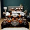 Red Rose Skull Queen Floral Skull Traditional Print Halloween Double Queen King Size Soft Polyester Duvet Cover Set