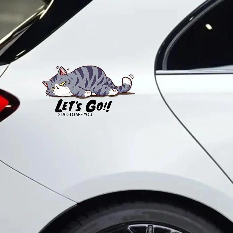 Car Stickers Styling Creative Cartoon Fun Cats  Auto Window Decals DIY Cars Motorbikes Decoration Vinyl Body Stickers