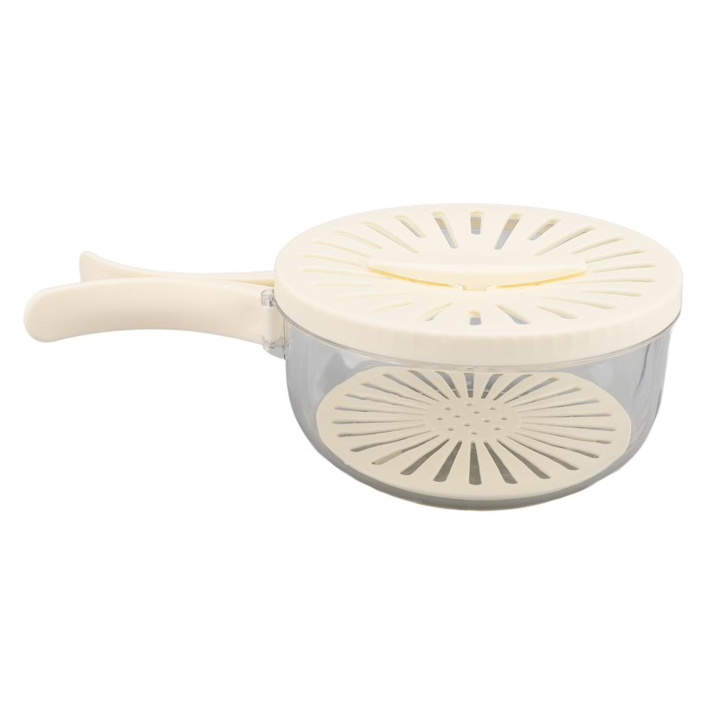 Fruit Vegetable Washing Bowl Thickened Double Layer Multifunctional Draining Bowl with Lid Foldable Handle for Food Storage