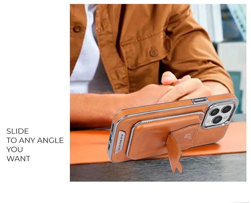 Strong Magnetic Leather Wallet Card Holder Case for Magsafe IPhone 13 12 14 15 Pro Max Plus 15Pro I15 ProMax 14Pro Macsafe Cover