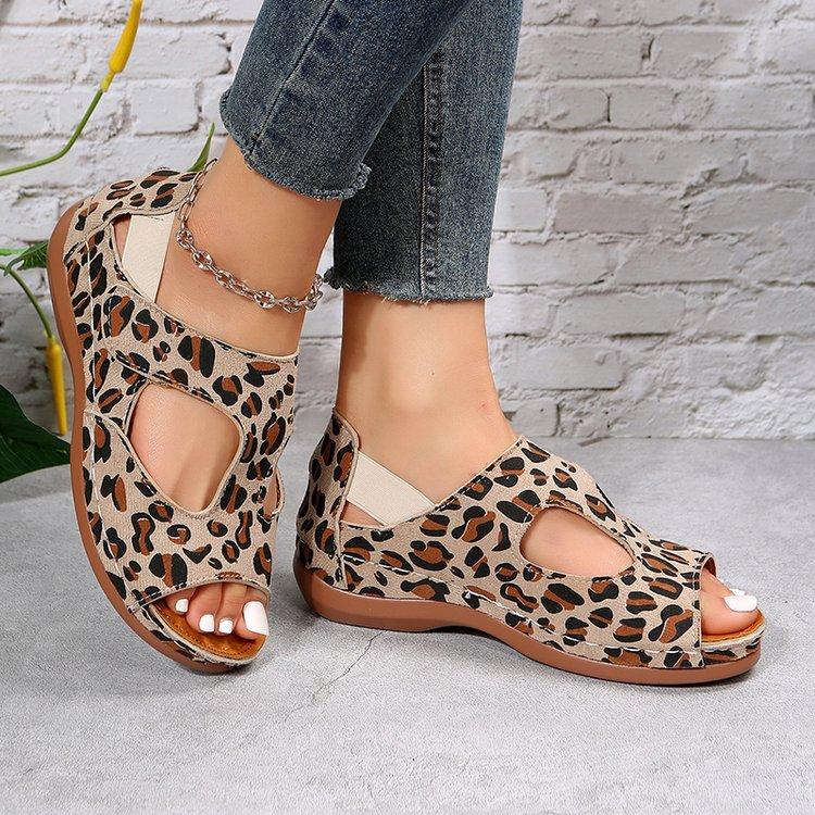 Summer and Autumn European and American Plus Size Versatile Fish Mouth Shoes Roman Sandals Flat Bottomed Low Heeled Women's Sandals Casual Shoes