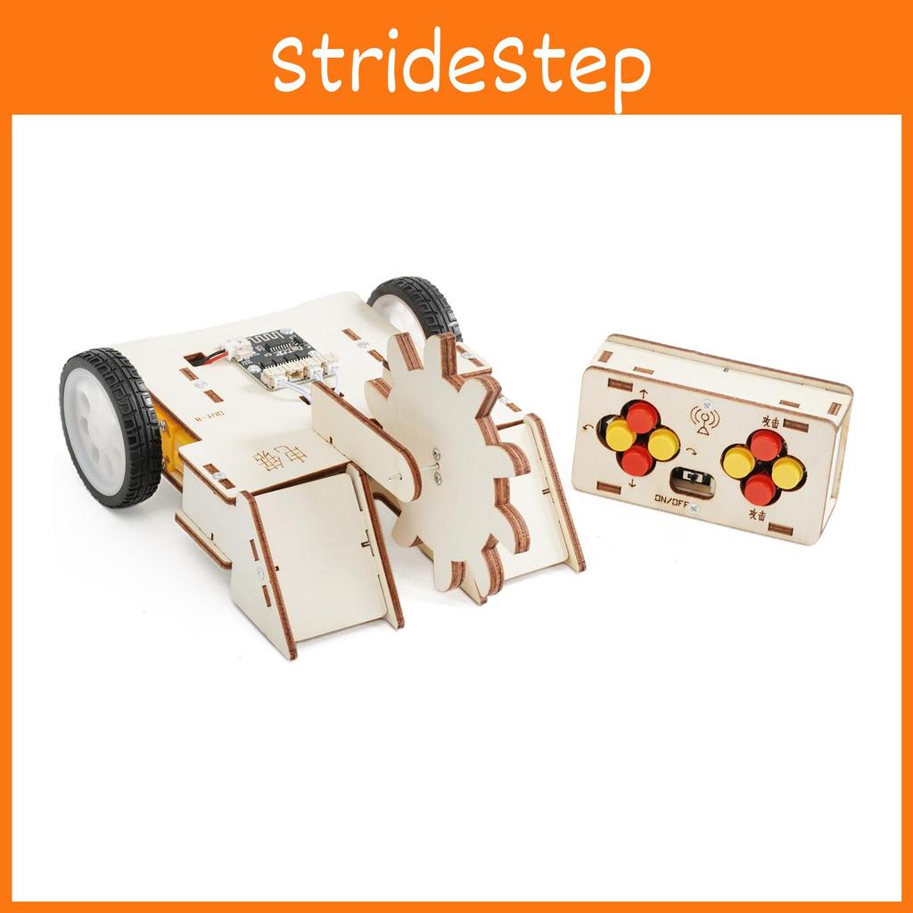 Remote Assembled Wooden Controlled Combat Vehicle With Rotating Children Toy Set