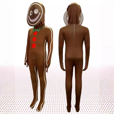 New Children's Costumes Cosplay Christmas Costume Onesie Gingerbread Man