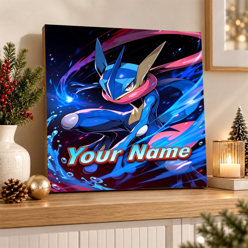 Greninja Custom Name Diamond Painting Personalized 5D Full Drill DIY Diamond Art Home Decor