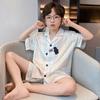 Boys Ice Silk Pajama Set Short Sleeve Shorts Kimono Style Cartoon Print Lightweight Sleepwear Kids 8