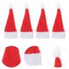 Christmas Santa Hat Ornament Utensil and Cutlery Holder Party Dinner Table Decorations Wine Bottle Cover for Festive Occasions