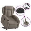 Electric Recliner Chair with Rising Function Taupe Fabric