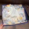 Floral Print Head Scarf Soft Hijab Foulard Luxury Square Scarf  Women Female