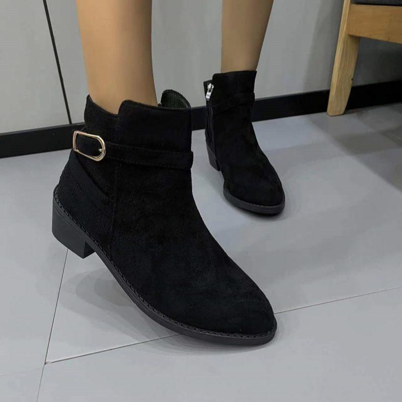 French comfortable casual women's short boots 2025 autumn and winter new niche side zipper versatile and thin Martin boots