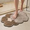 Quick Dry Shower Mat Double Flower Bath Mat, Super Absorbent Diatomaceous Earth Rug, Non-Slip Floral Washable Drying for Bathroom Floor Home Entrance