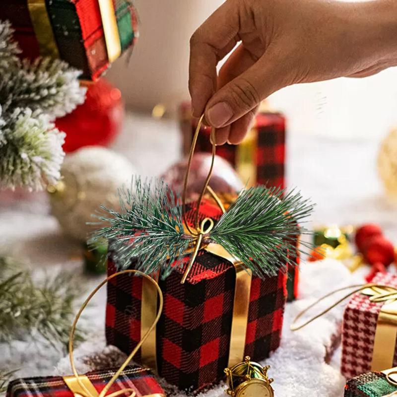 10 шт. набор мини искусственных цветов рождественские украшения украшения сосновые иголки — фото 5