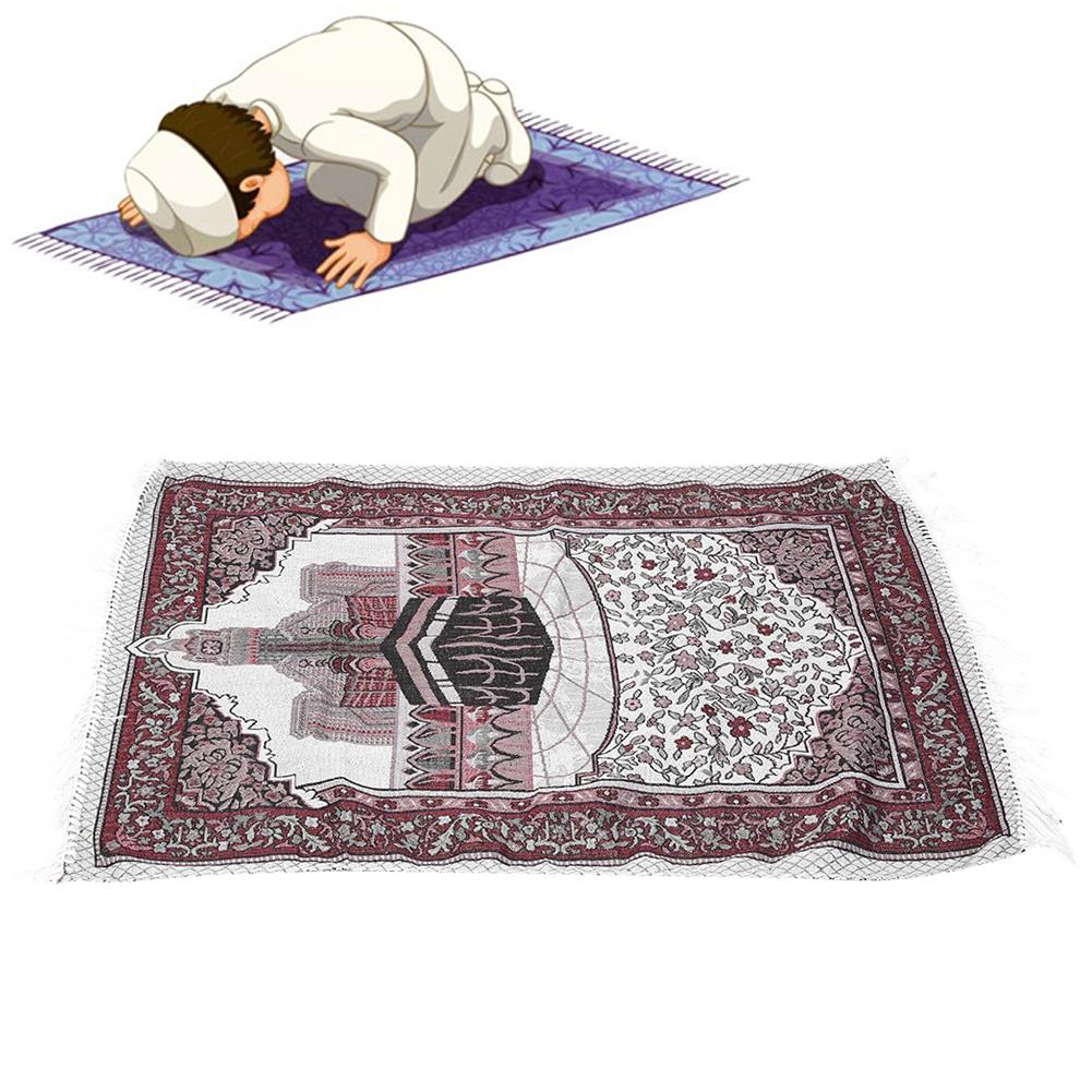 Portable Prayer Rug Islamic Muslim Kaaba Cotton Praying Mat Home Bedroom Decoration