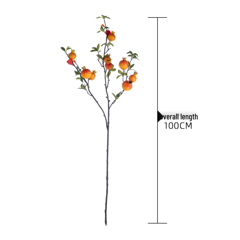 Pomegranate 9-Head Artificial Flowers Green Plant for Wedding Décor, INS Style Simulation Flowers Clearance