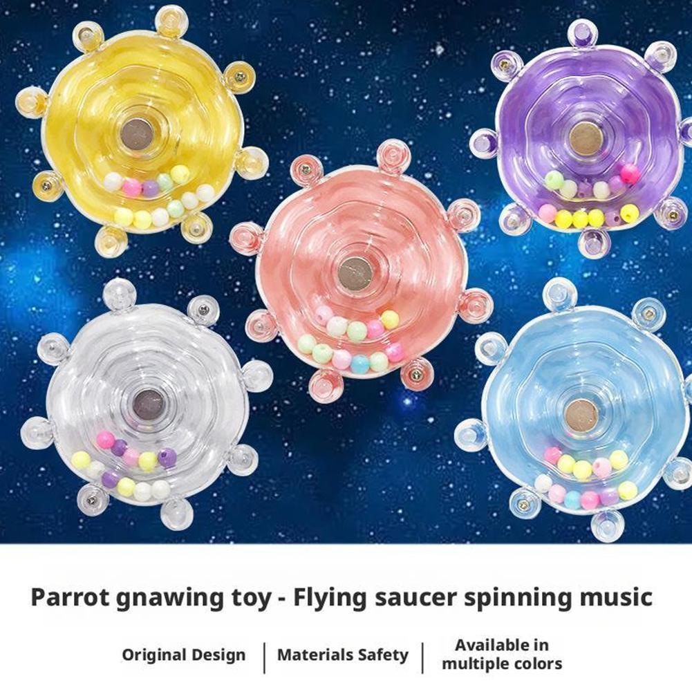 Cockatoo Chew Toy Flying Saucer Bird Decompression Anxiety Peony For Stress Enrichment Supplies F7V0