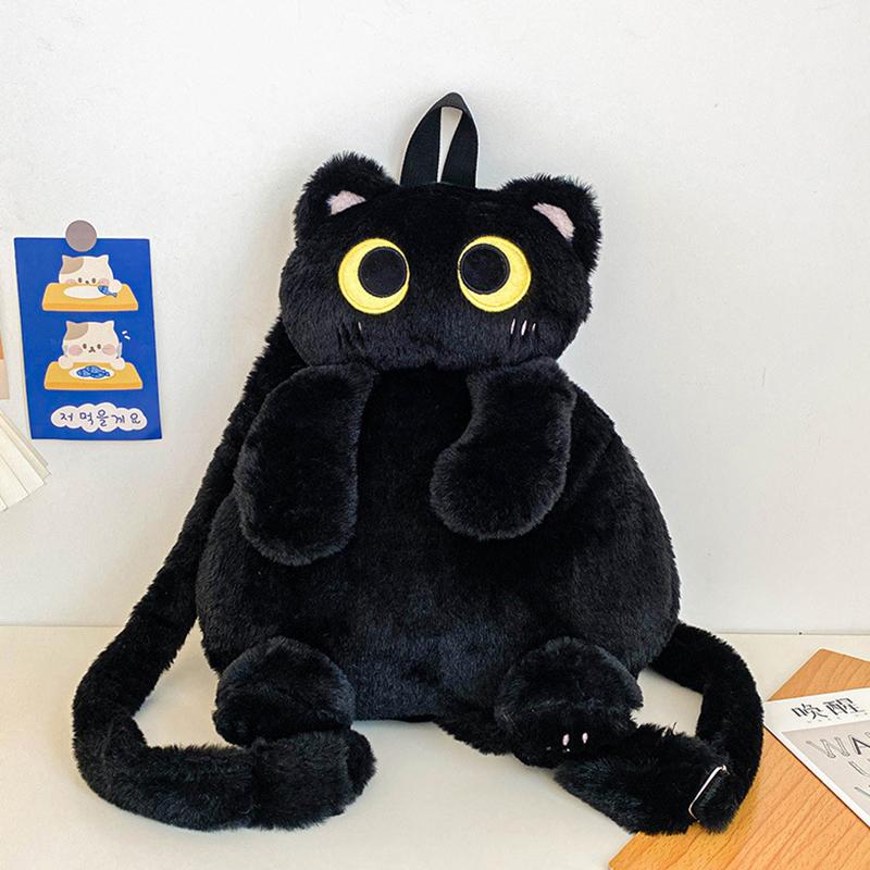 Kawaii Katt Plysjleke Ryggsekk Søt Stor Kapasitet Kosedyr Vesker Tegneserie Plysj Katt Ryggsekk Barn Bursdagsgaver