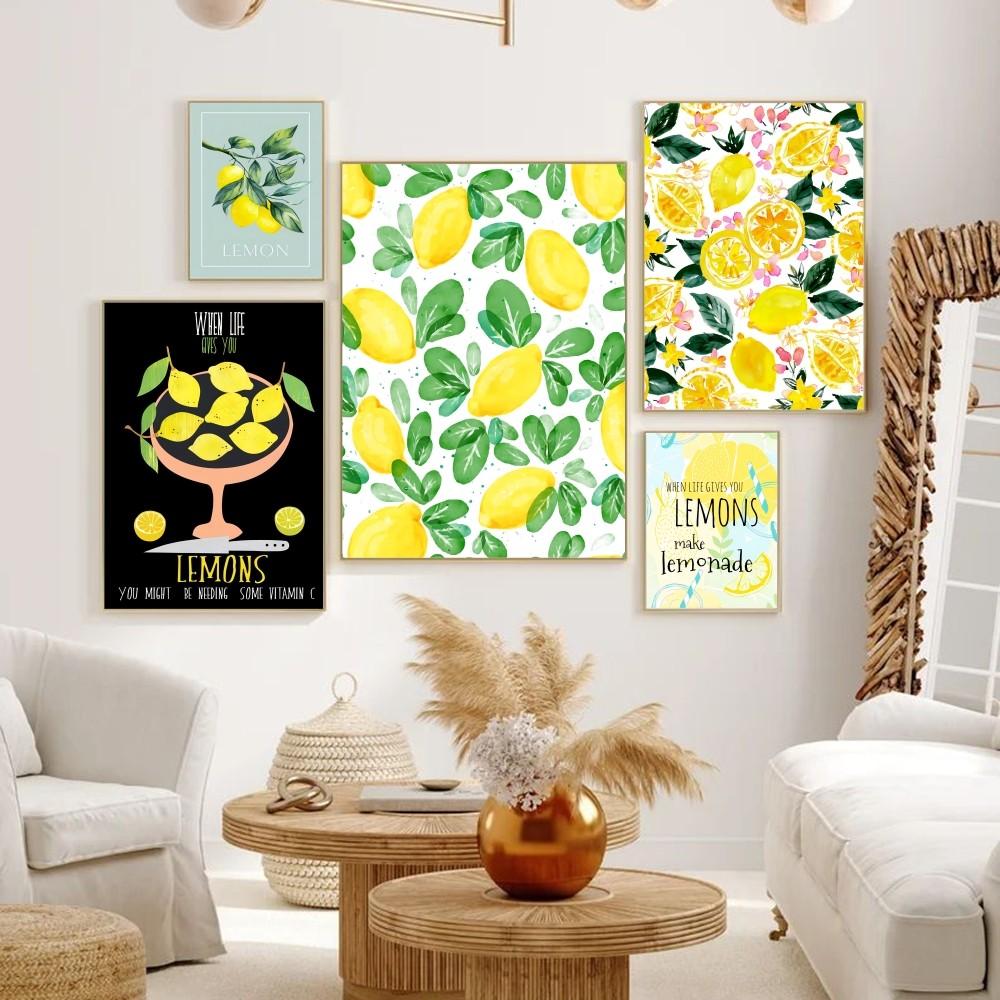 Fruit lemon Vintage Posters Sticky Whitepaper Prints Posters Artwork Posters Wall Stickers