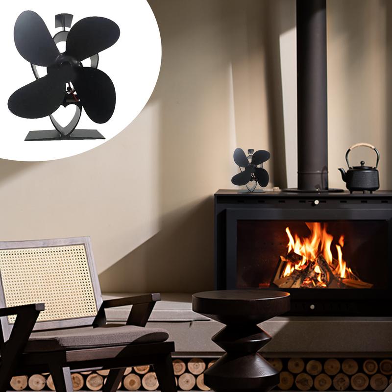 Stove Fan Fireplace Blower Non Electric Thermal Burning Stove Fan Warm Air Circulating Blower Sturdy Wood Log Burner Fan Stove