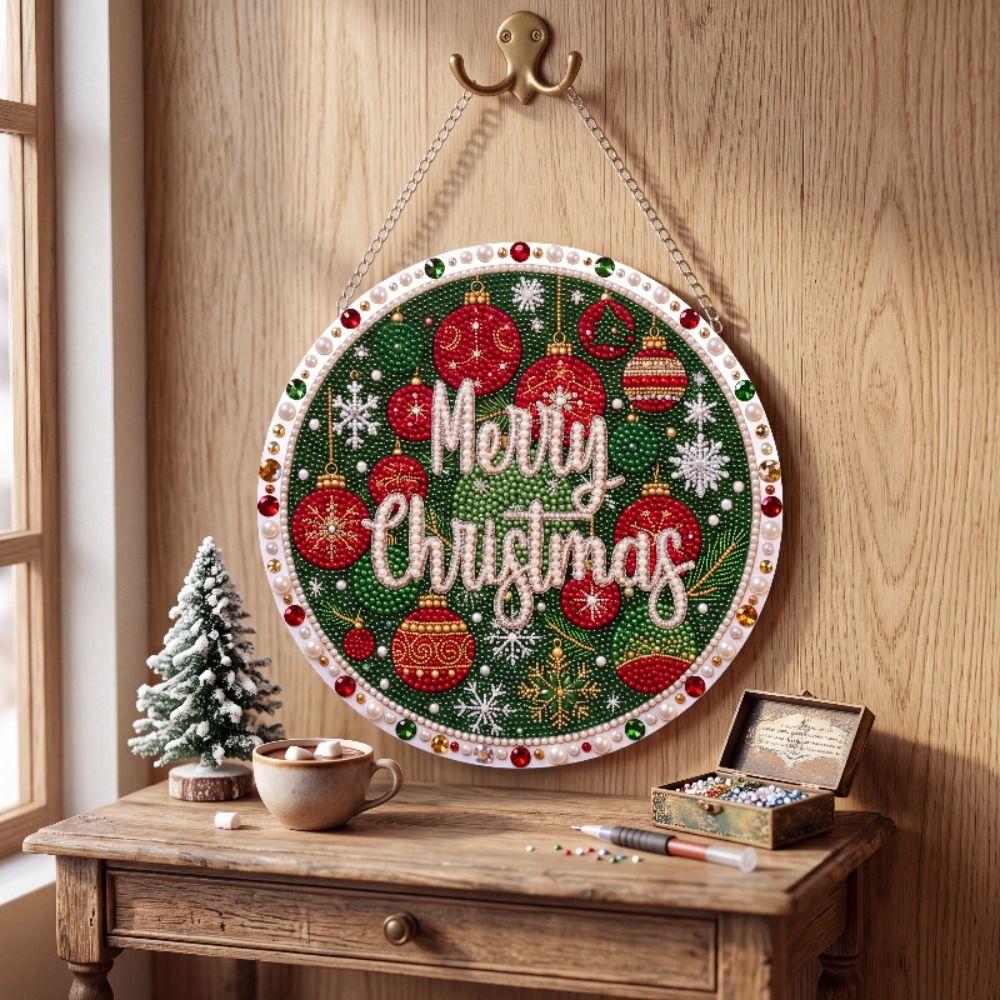DIY Christmas Diamond Painting Set Pearl Beads Diamond Painting Pendant  for Adults