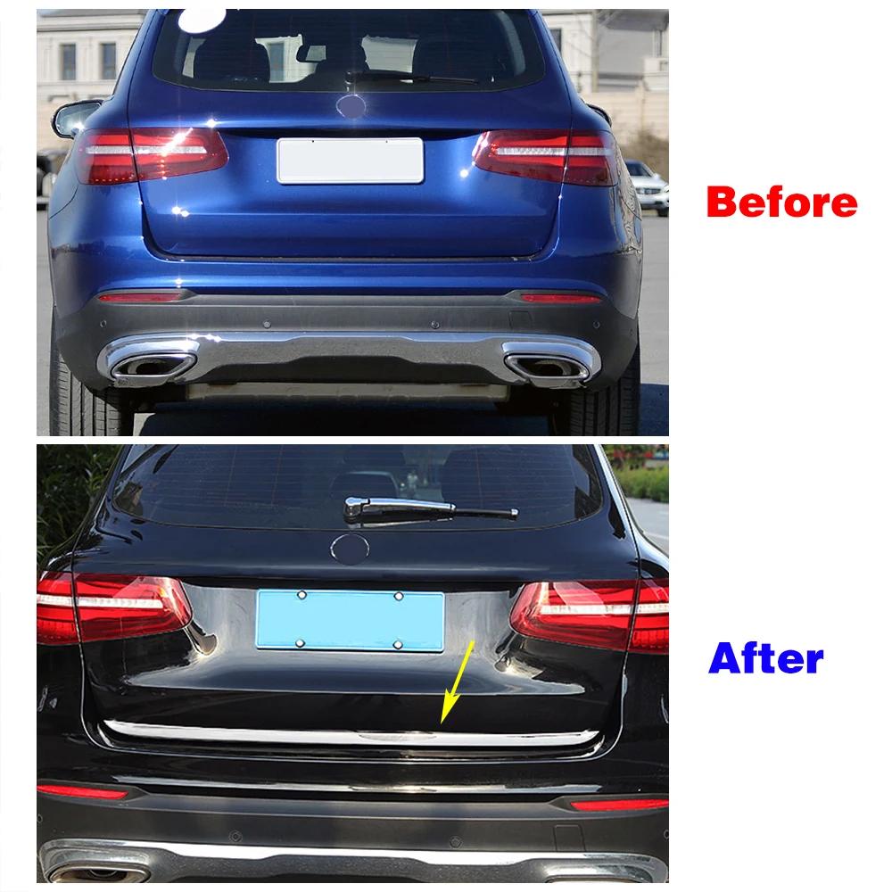 For Mercedes Benz GLC Class X253 2015 2024 Car Styling Exterior Part Refit Rear Trunk Tailgate Strip Garnish Trim Chrome Sticker